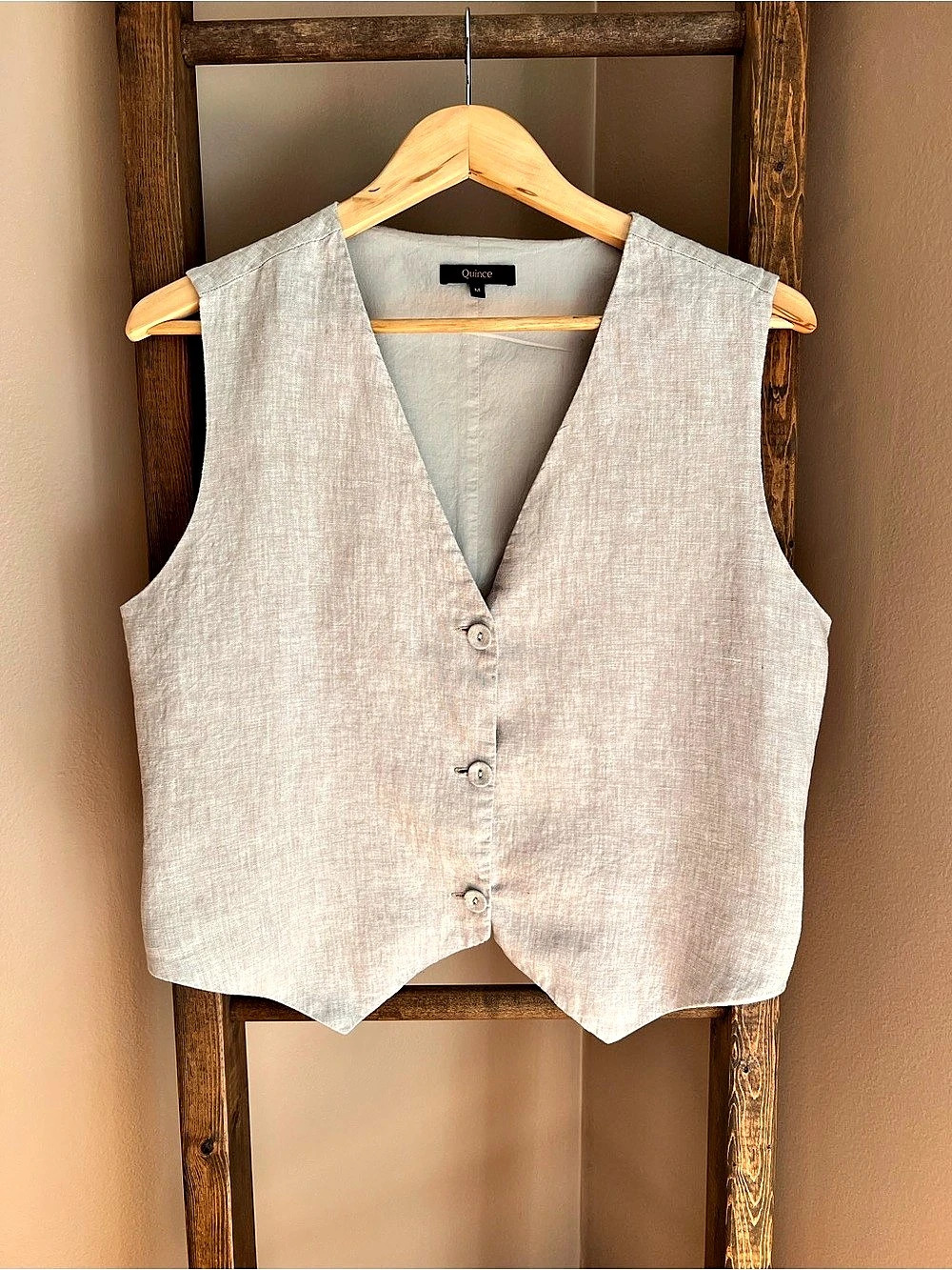 Quince 100% European Linen Vest Size Medium